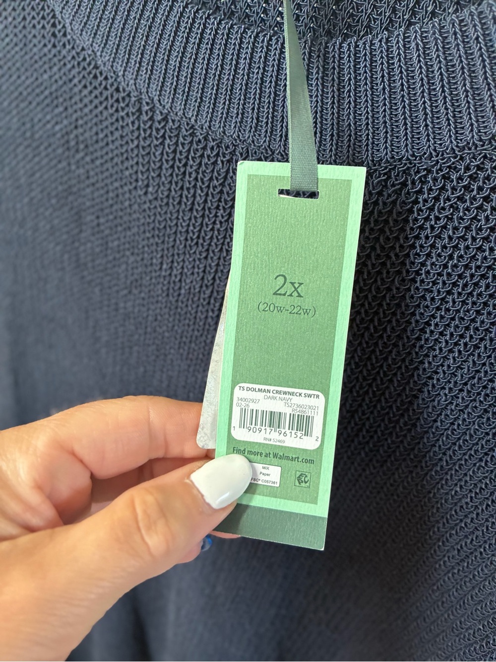 Terra & Sky Navy Short Sleeve Knit Sweater - Picture 5 of 5
